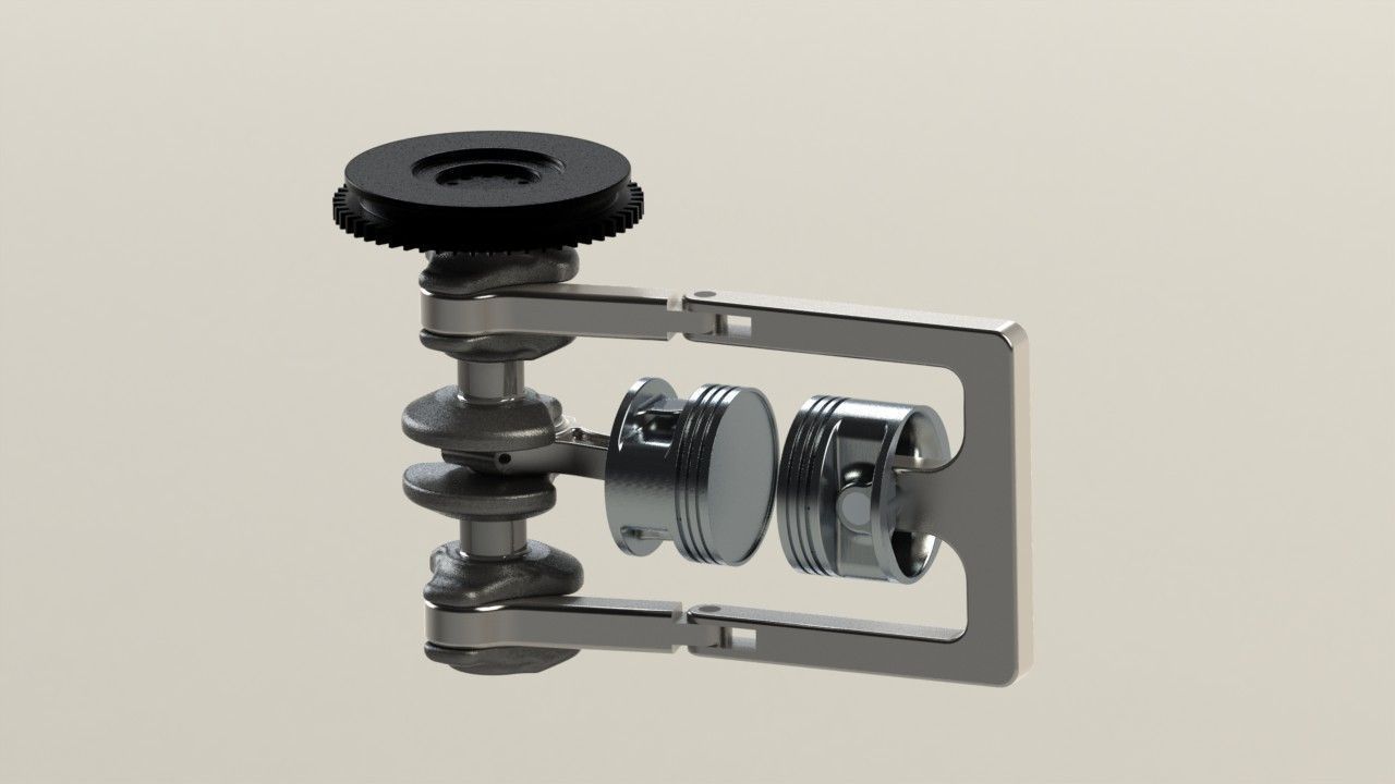 Reciprocating Opposite Piston Engine 3D print model_28