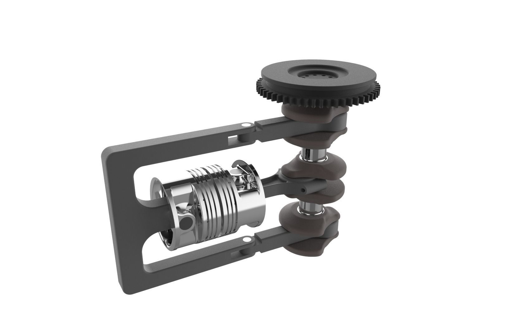 Reciprocating Opposite Piston Engine 3D print model_26