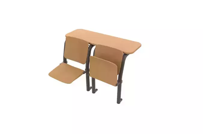 College Desk with Seat 3D print model