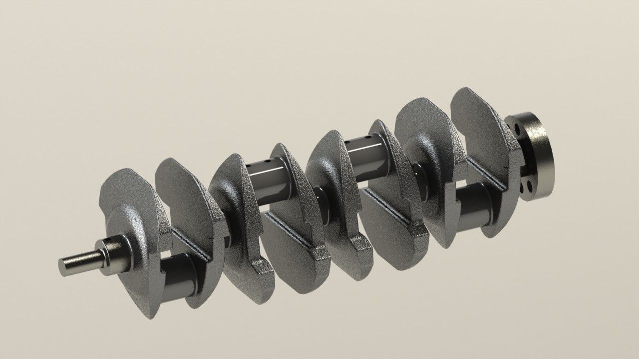 Automotive crankshaft 3D print model_1
