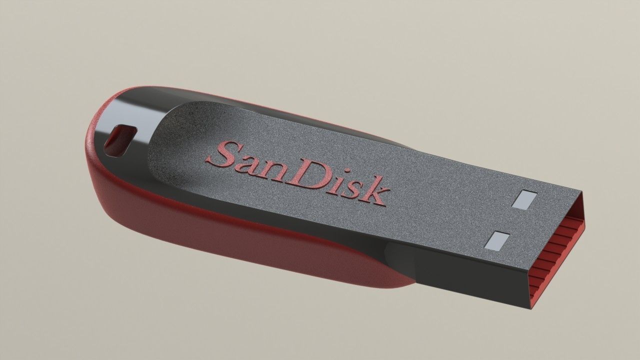 SanDisk Cruzer Blade 4GB Usb Stick 3D print model_28