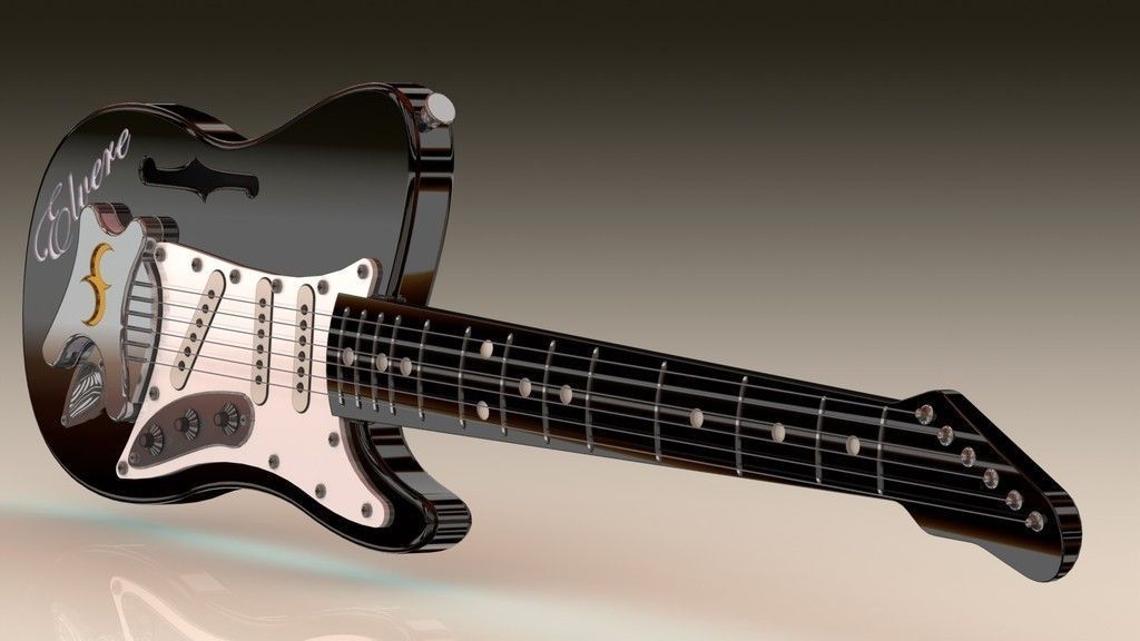 Electric Guitar free 3D Model STL
