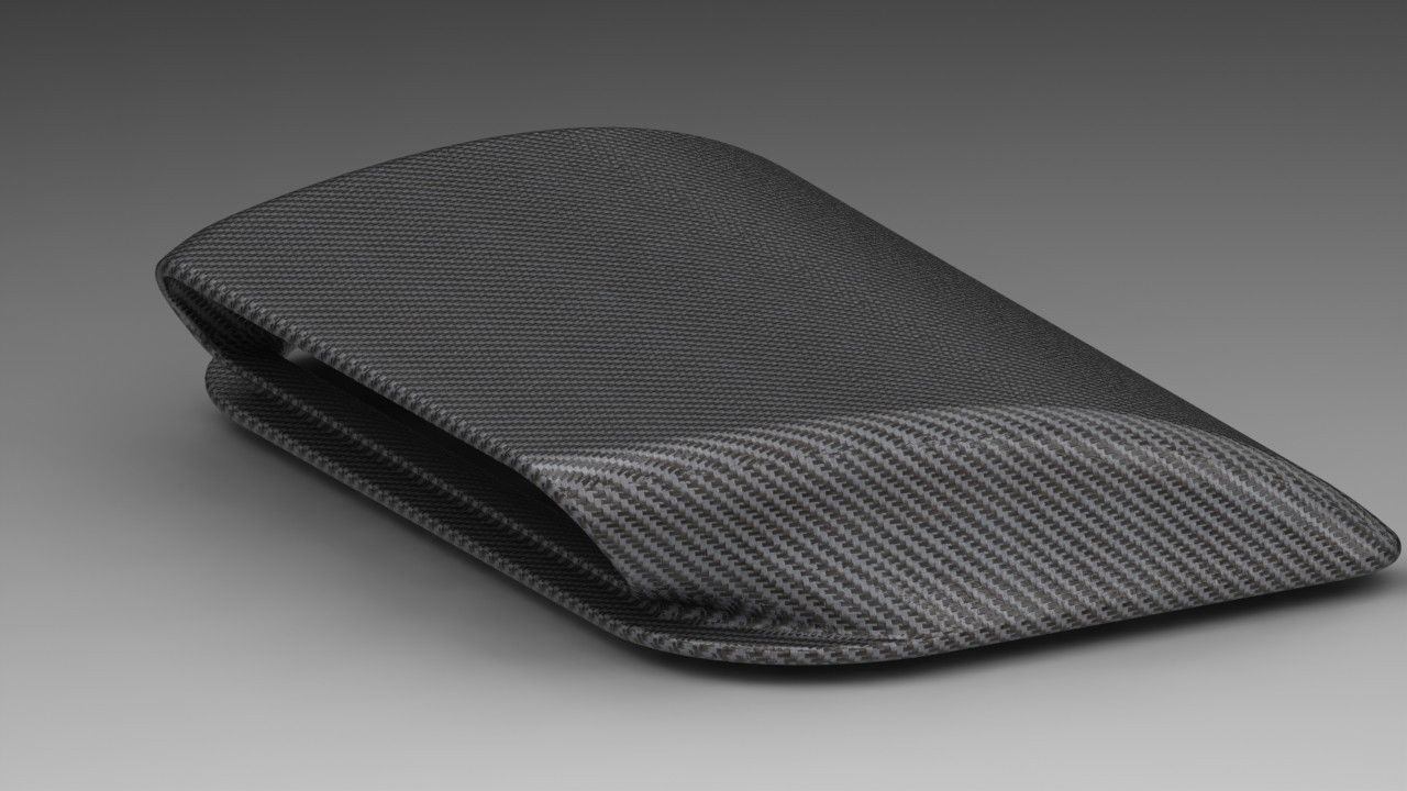 Carbon fiber hood scoop 3D print model_10