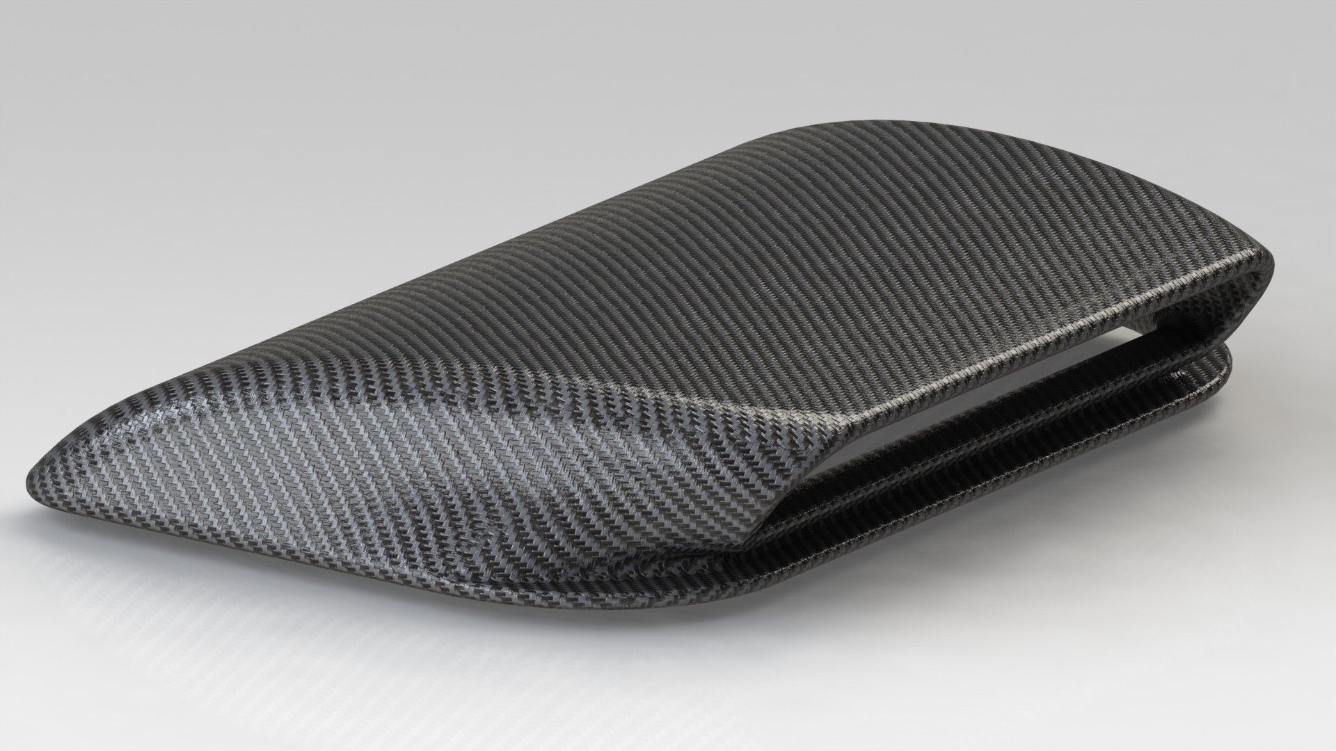 Carbon fiber hood scoop 3D print model_9