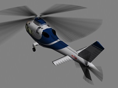 Agusta Helicopter V3 Low-poly 3D model_3