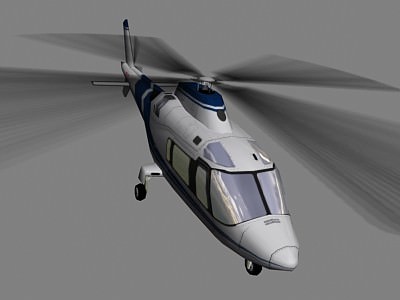 Agusta Helicopter V3 Low-poly 3D model_2
