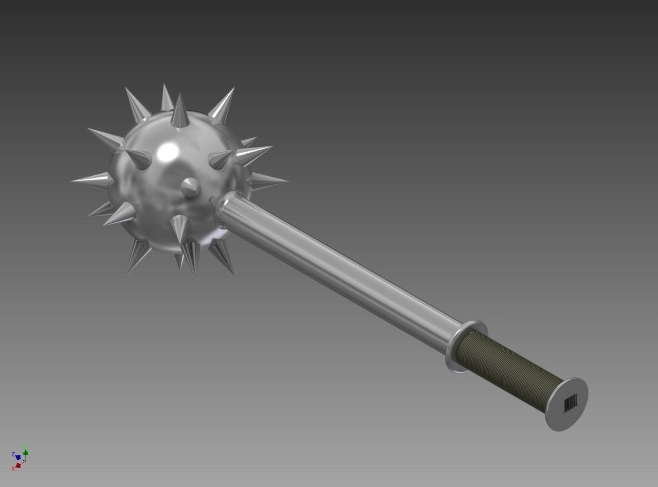 mace metal weapon with spikes Free 3D model
