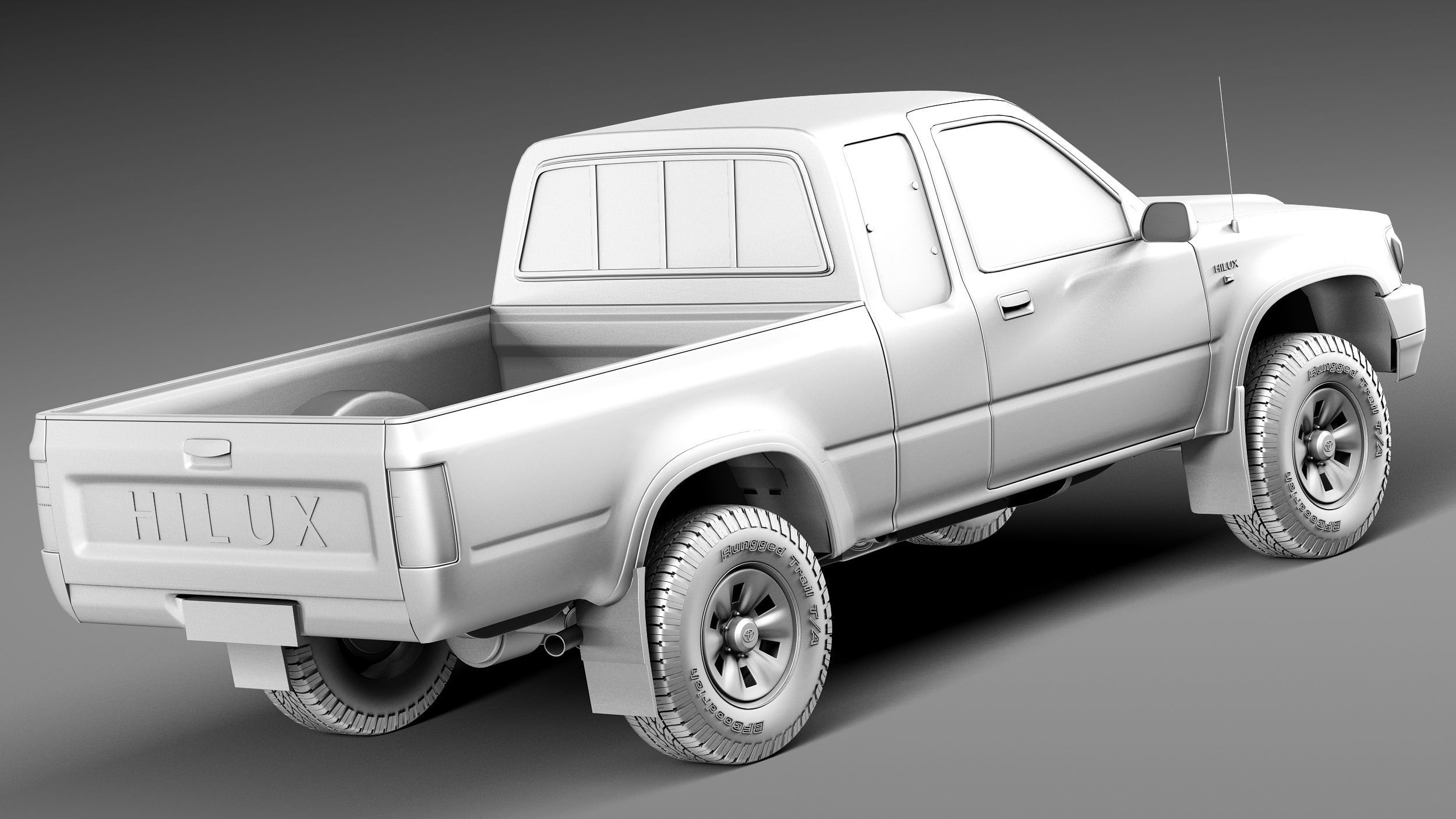 Toyota Hilux Pickup Extended cab 1989-1997 3D model_12