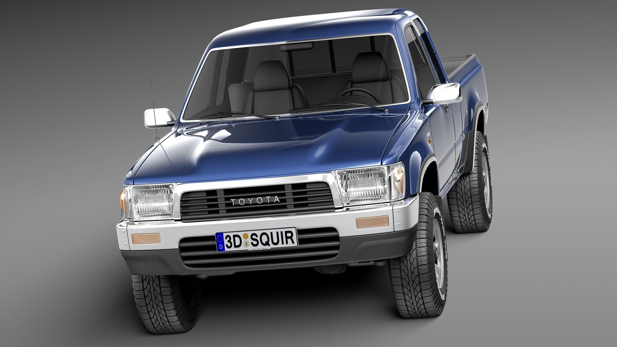 Toyota Hilux Pickup Extended cab 1989-1997 3D model_1
