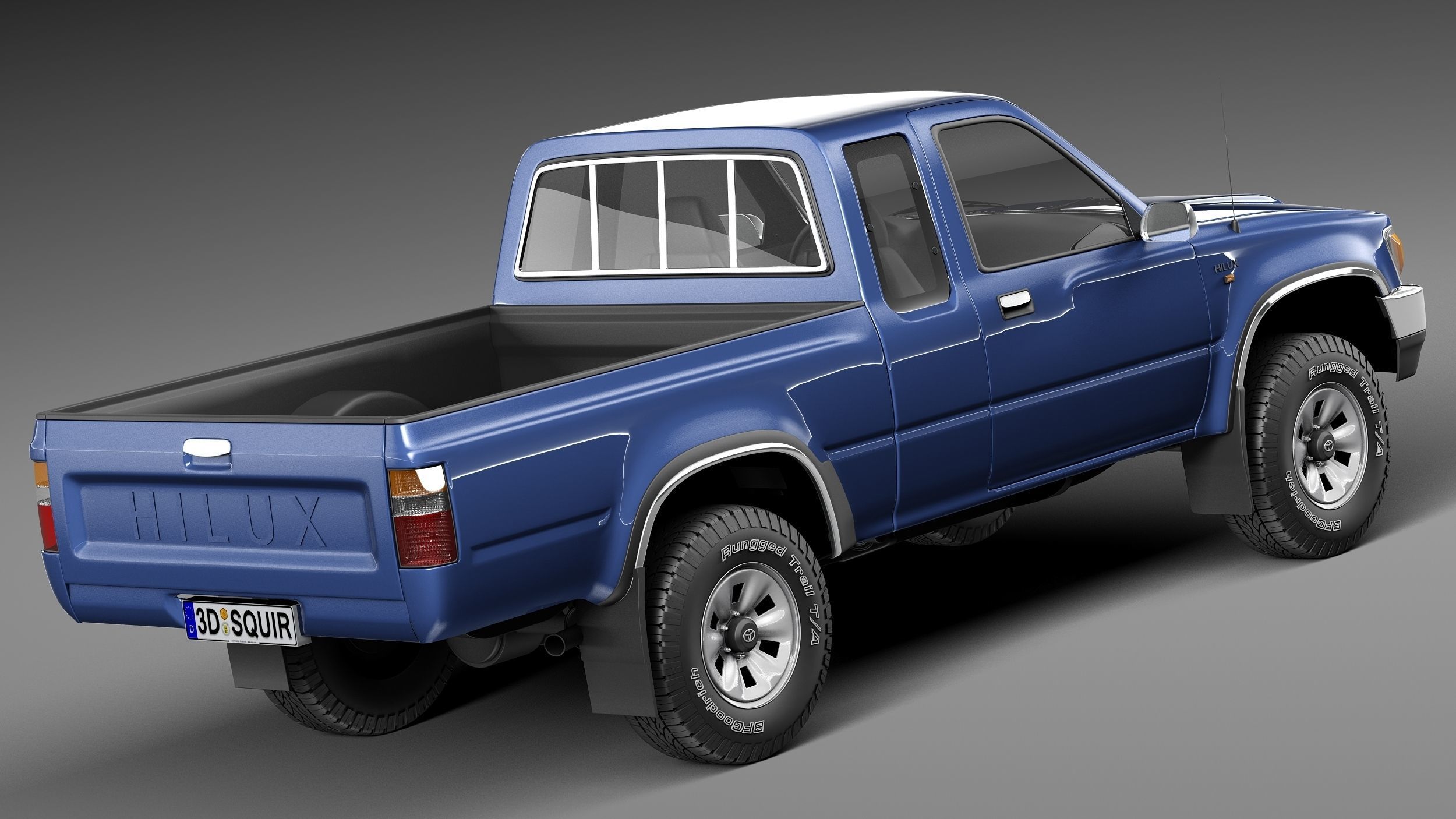 Toyota Hilux Pickup Extended cab 1989-1997 3D model_4