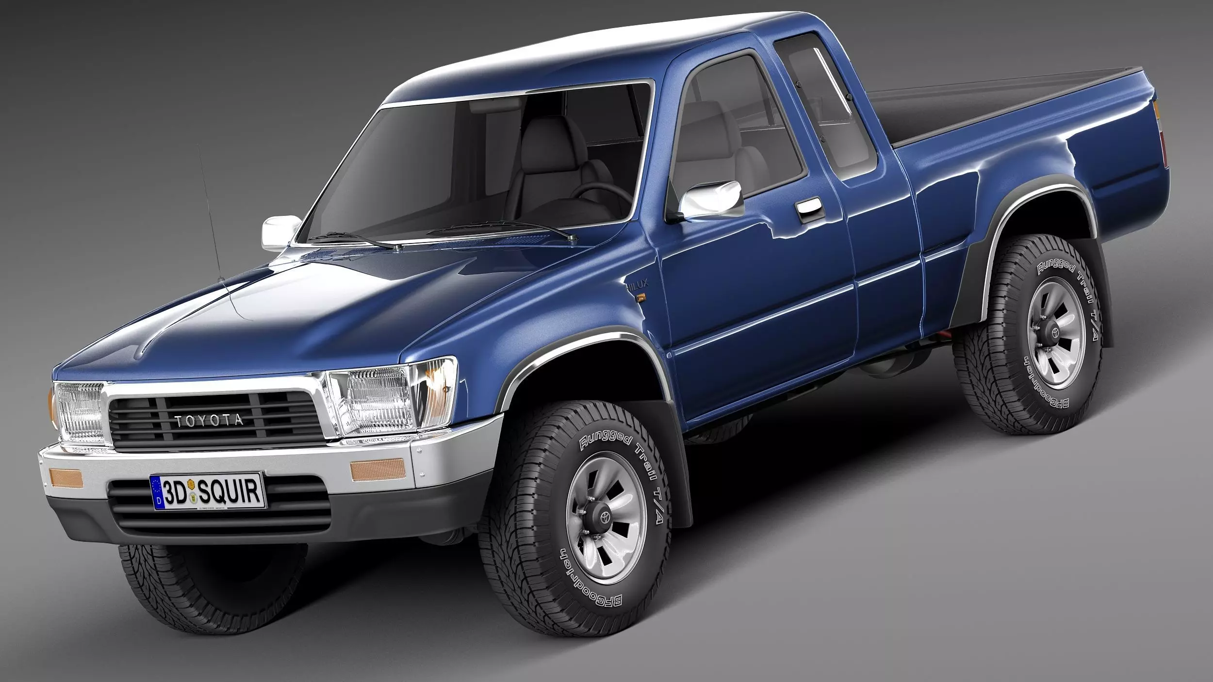 Toyota Hilux Pickup Extended cab 1989-1997 3D model_0