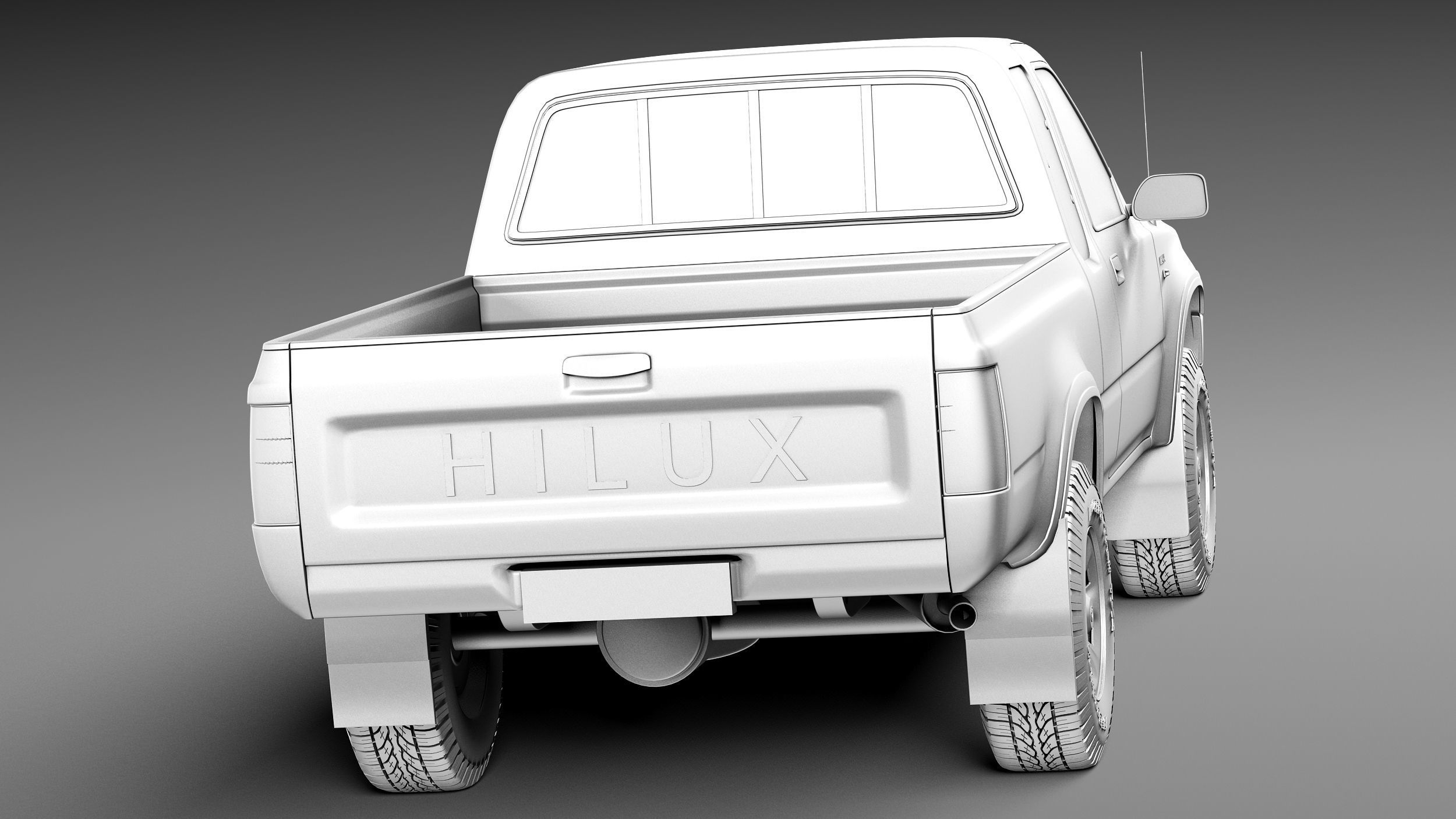 Toyota Hilux Pickup Extended cab 1989-1997 3D model_13