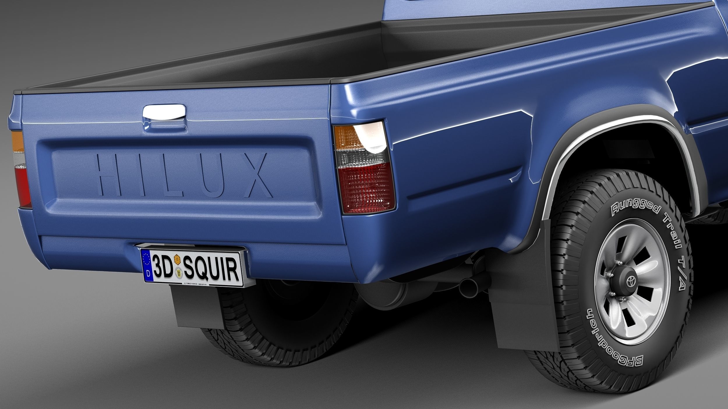 Toyota Hilux Pickup Extended cab 1989-1997 3D model_3