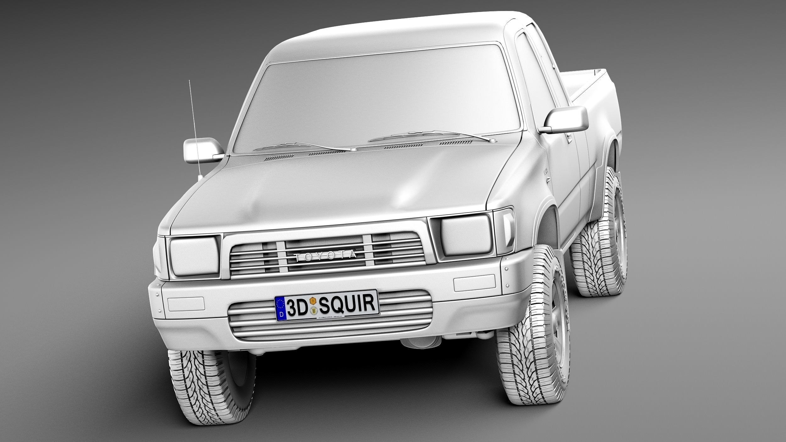 Toyota Hilux Pickup Extended cab 1989-1997 3D model_9