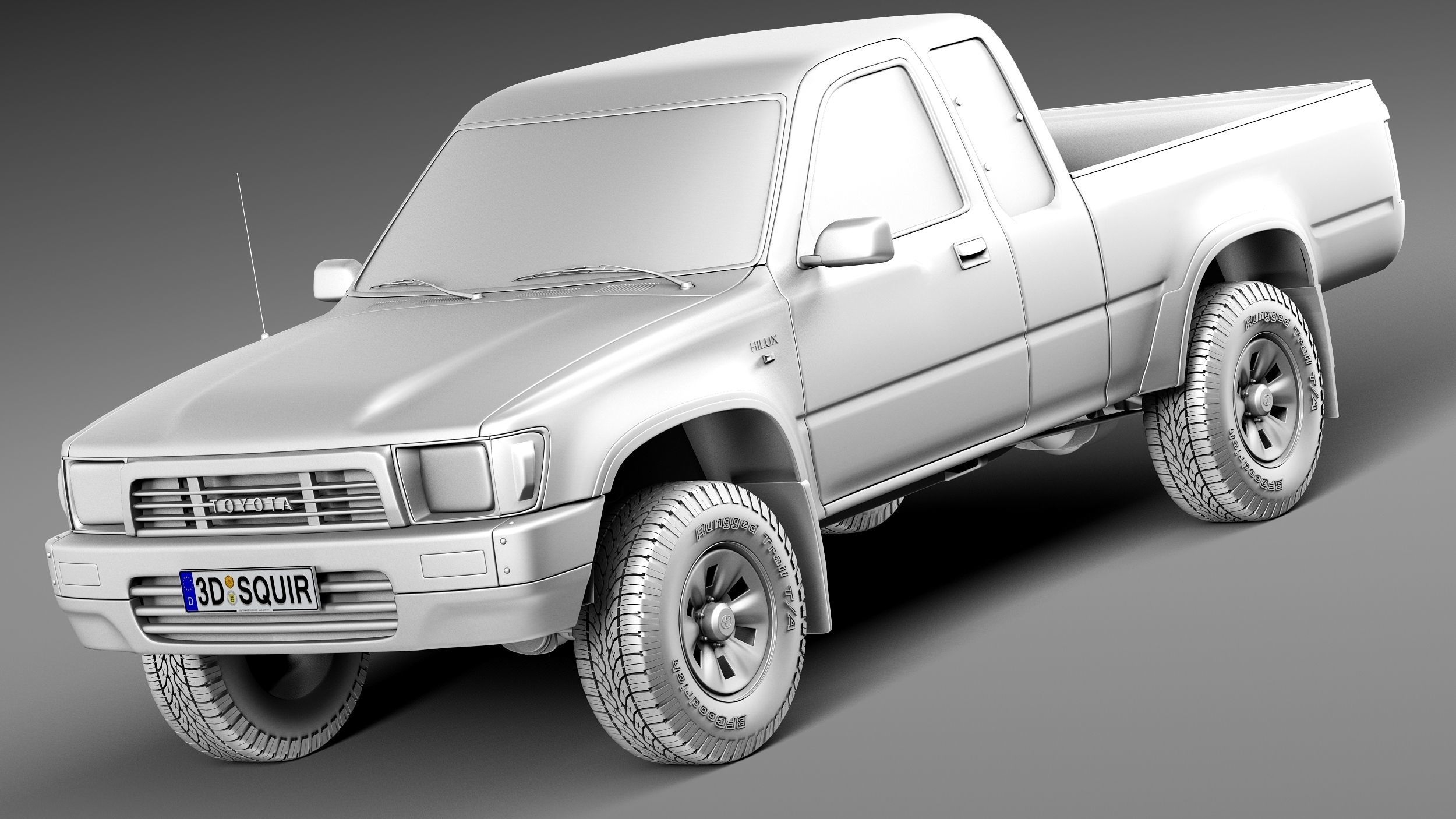 Toyota Hilux Pickup Extended cab 1989-1997 3D model_8