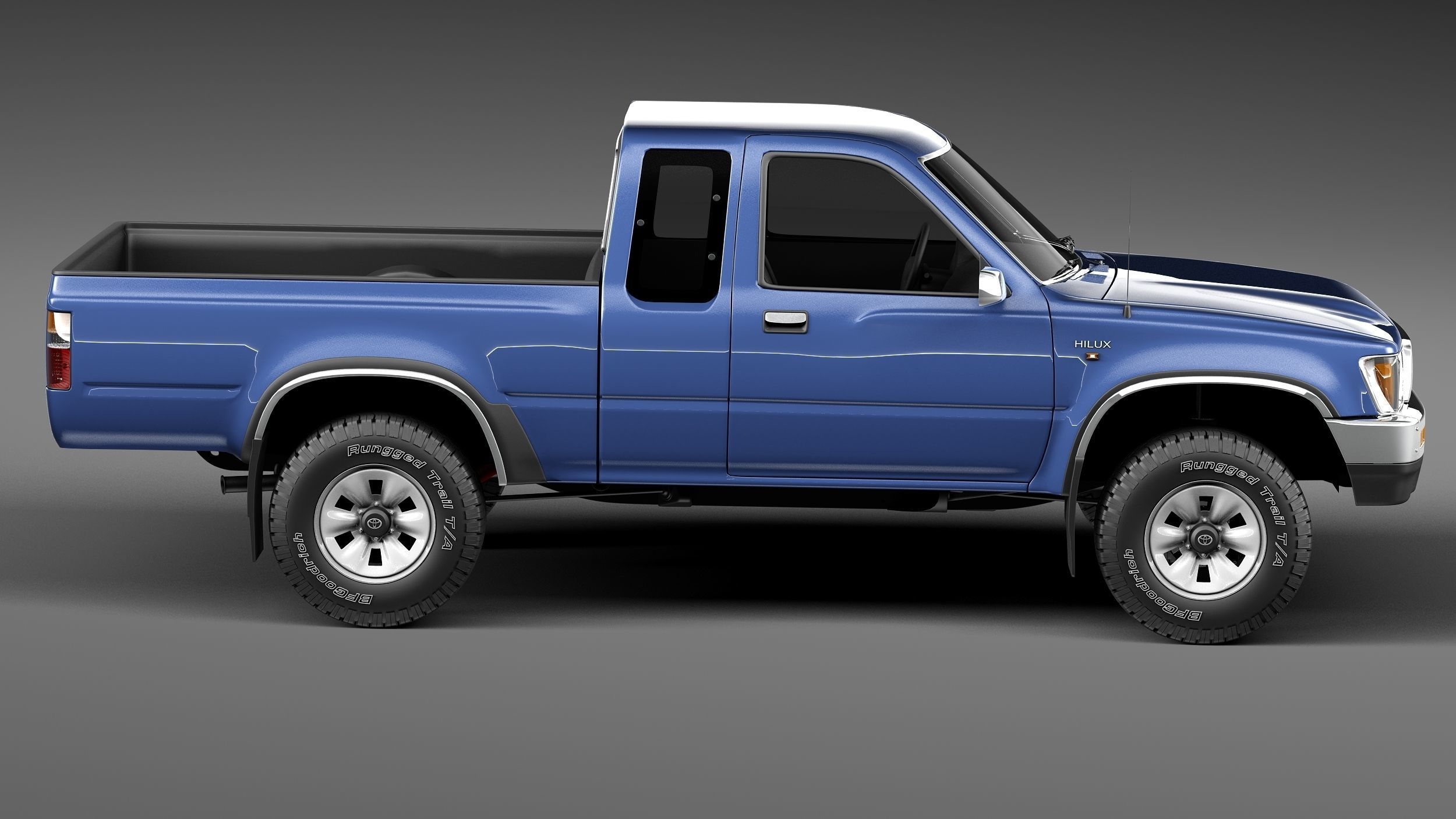 Toyota Hilux Pickup Extended cab 1989-1997 3D model_6