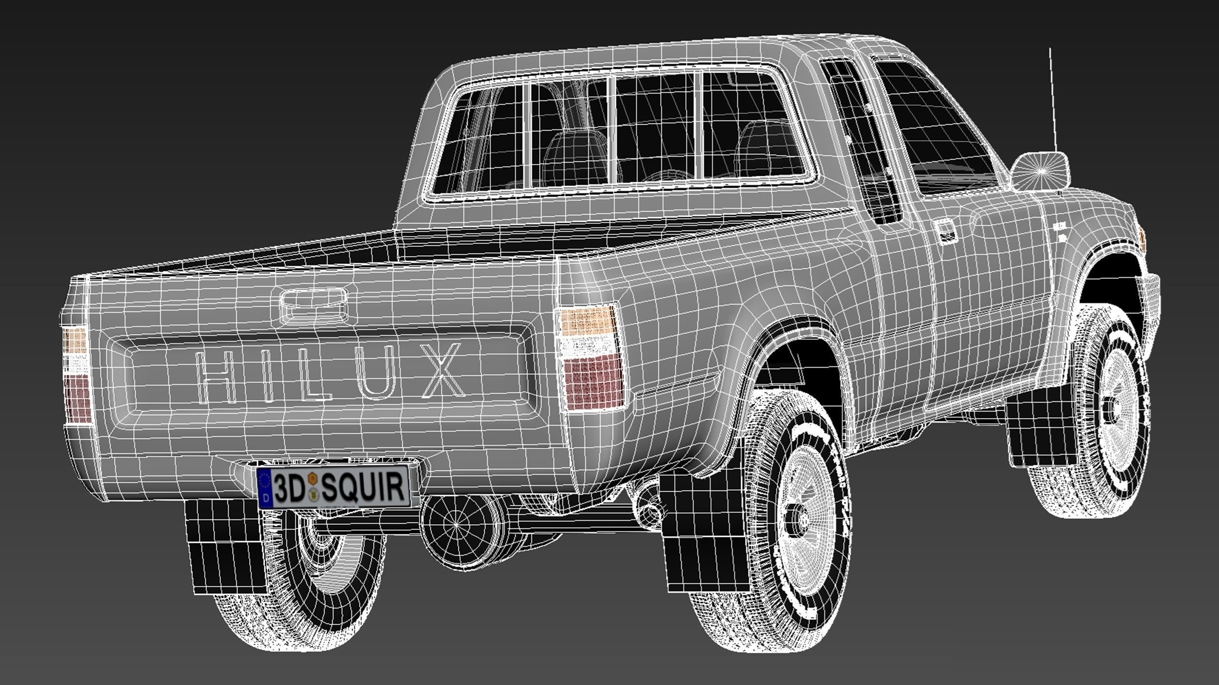 Toyota Hilux Pickup Extended cab 1989-1997 3D model_17