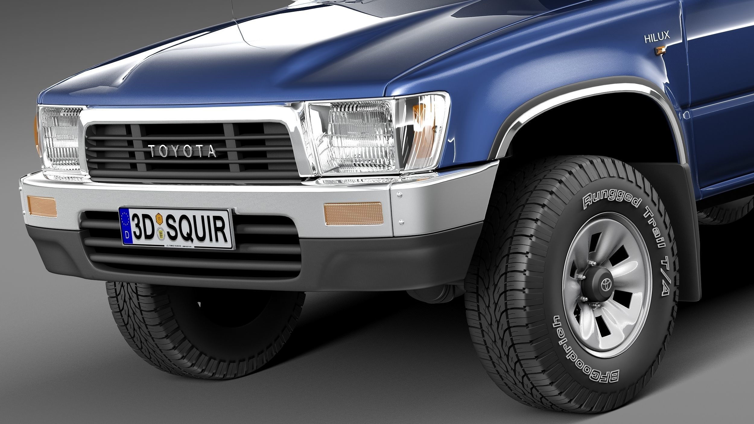 Toyota Hilux Pickup Extended cab 1989-1997 3D model_2
