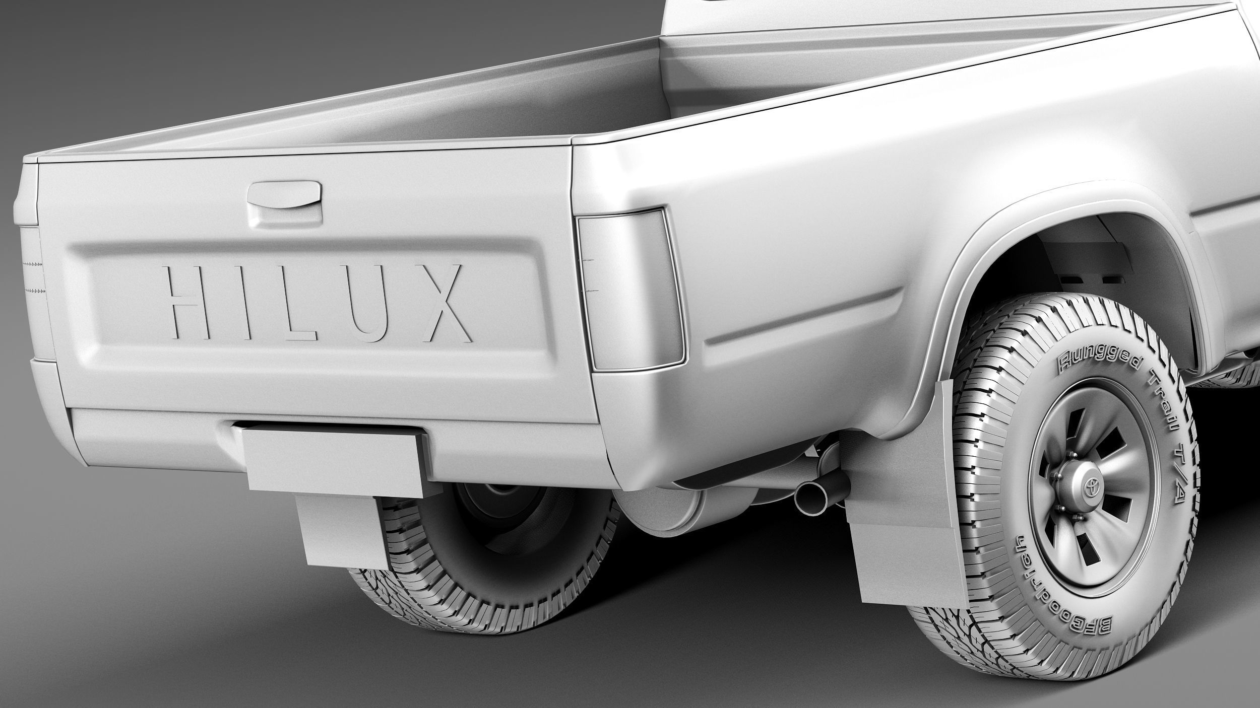 Toyota Hilux Pickup Extended cab 1989-1997 3D model_11