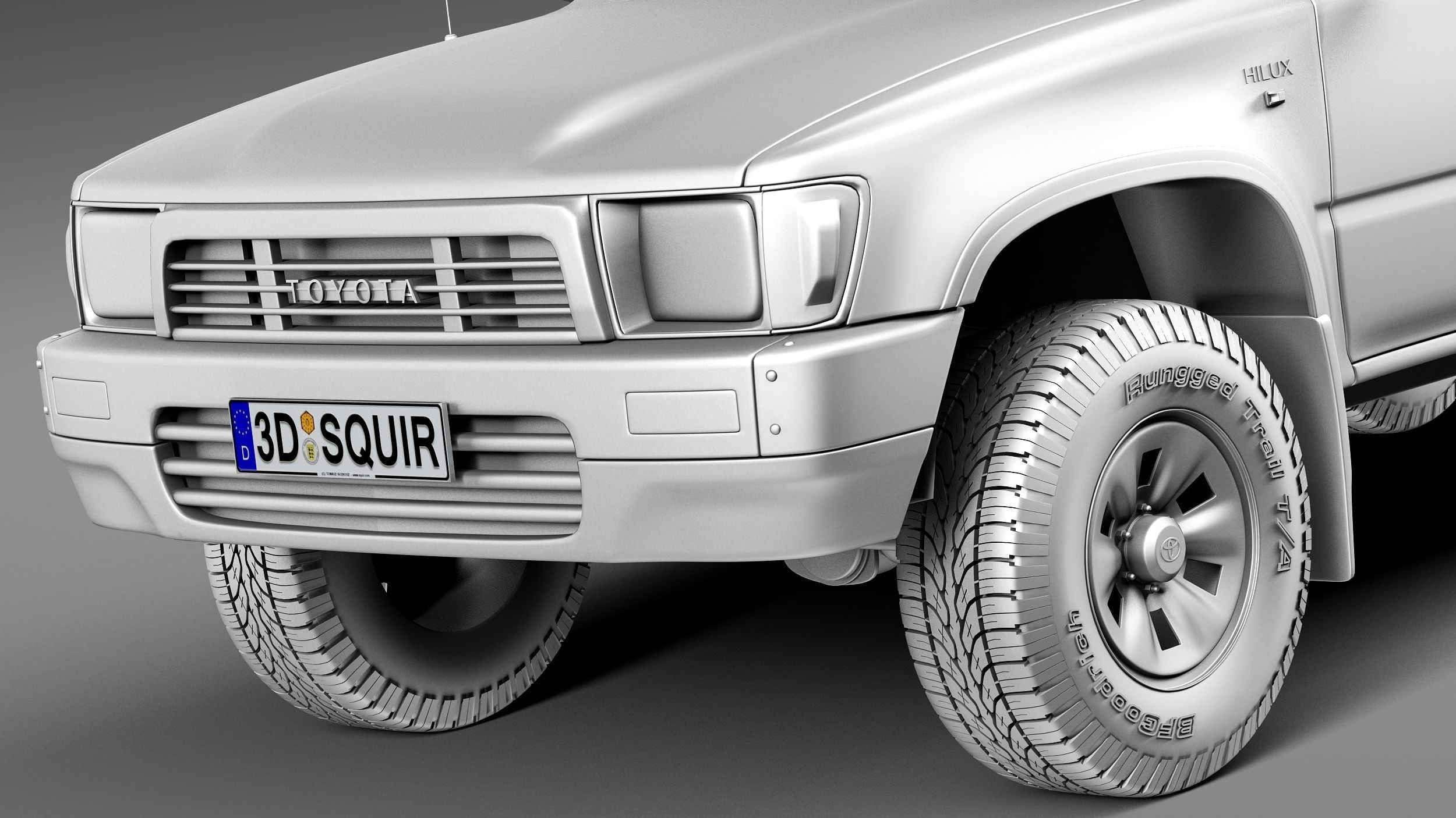 Toyota Hilux Pickup Extended cab 1989-1997 3D model_10