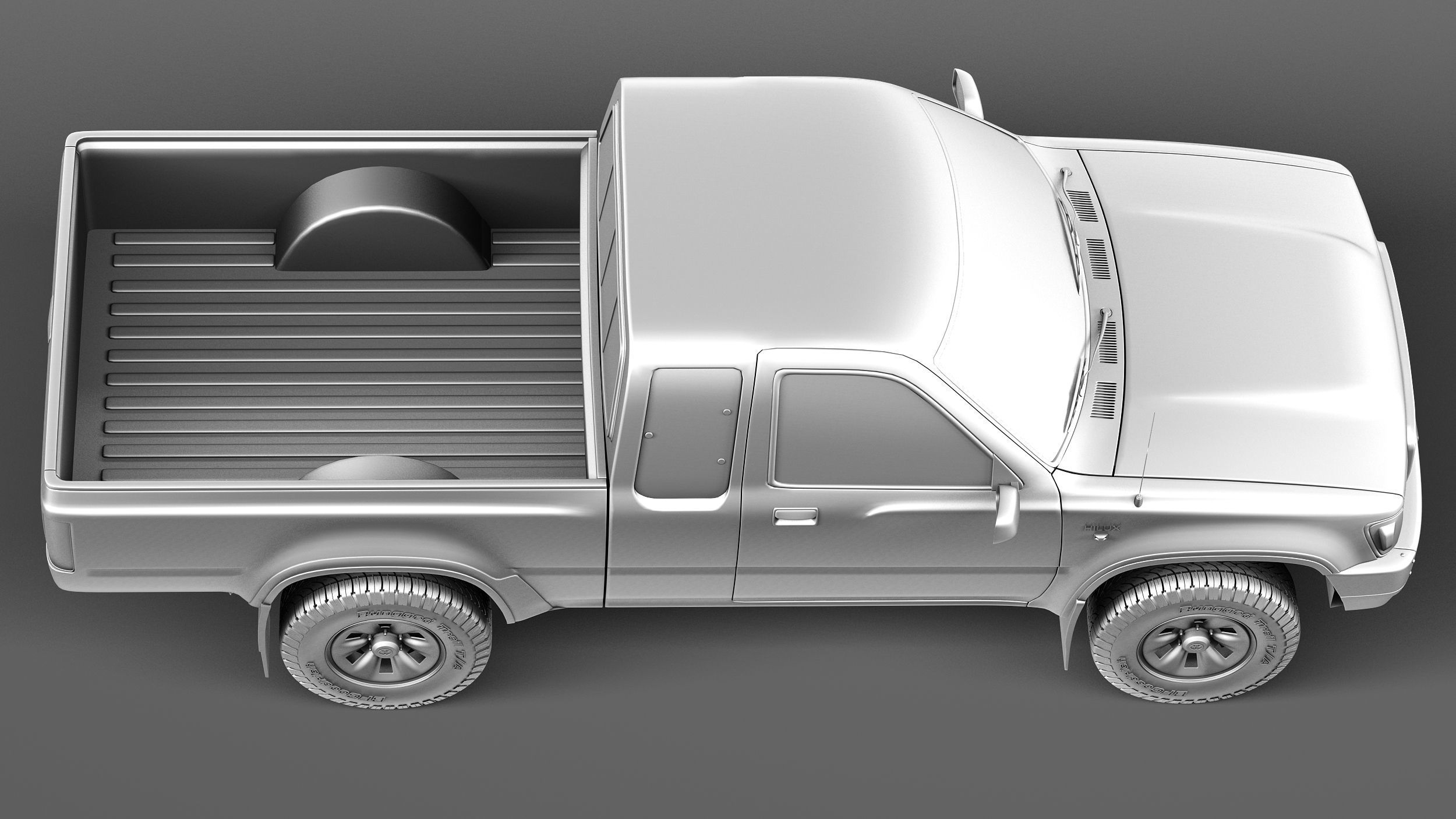 Toyota Hilux Pickup Extended cab 1989-1997 3D model_15