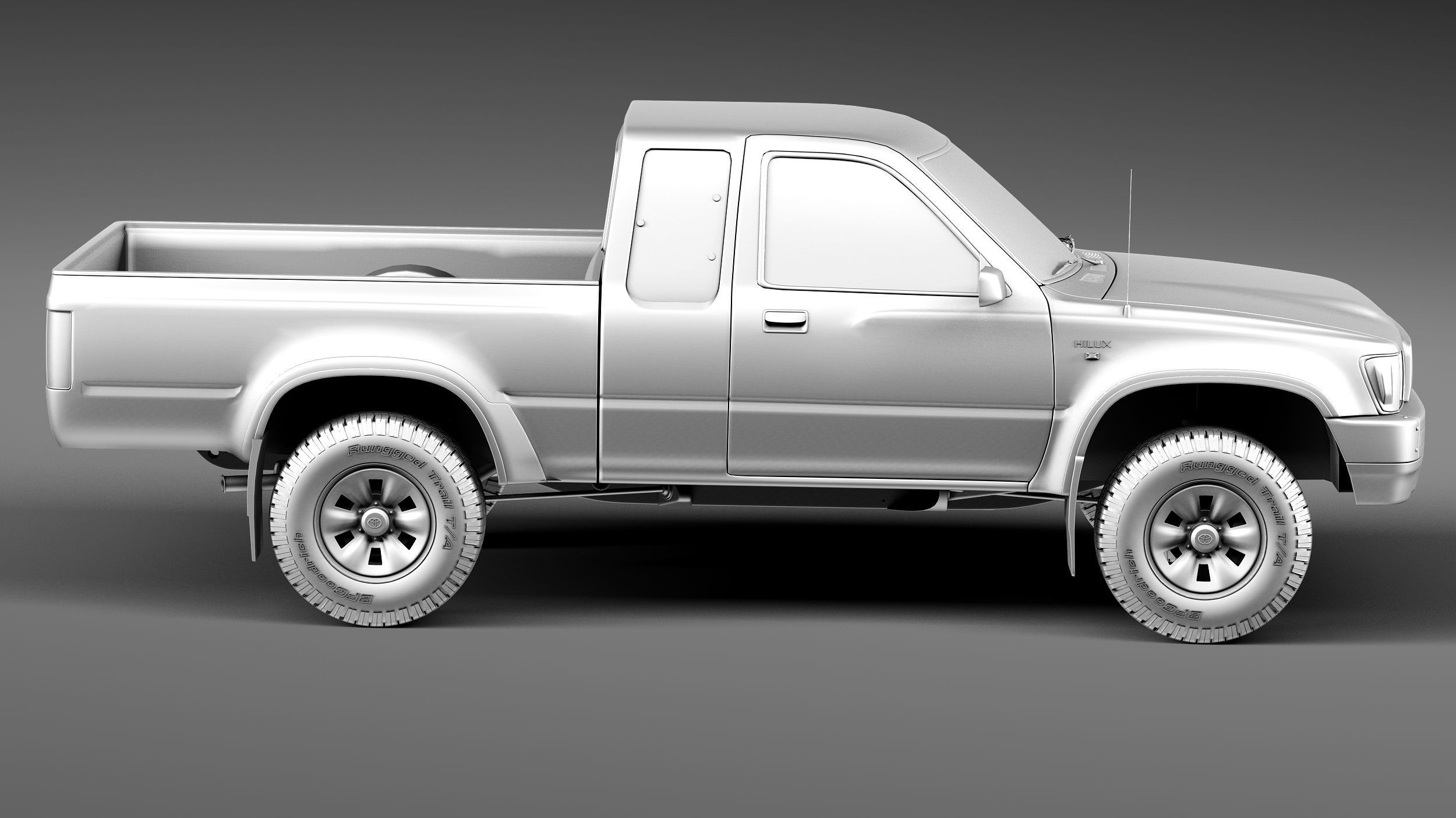 Toyota Hilux Pickup Extended cab 1989-1997 3D model_14