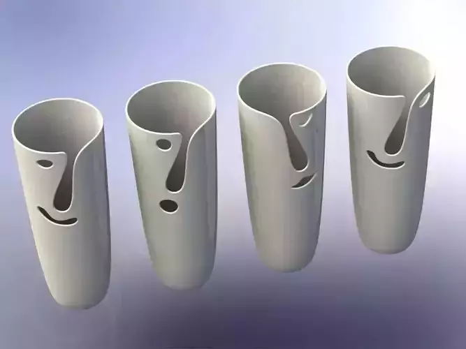 Vase set gold with smile