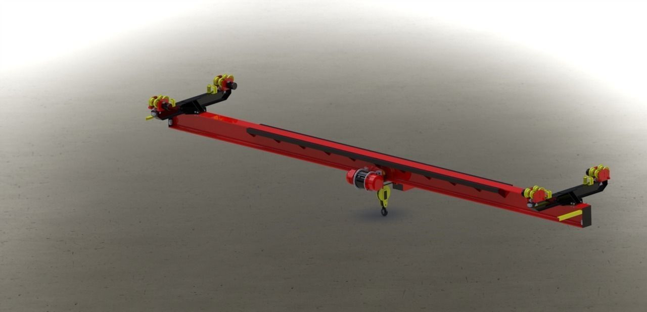 Crane tow bar for truck 3D model_5