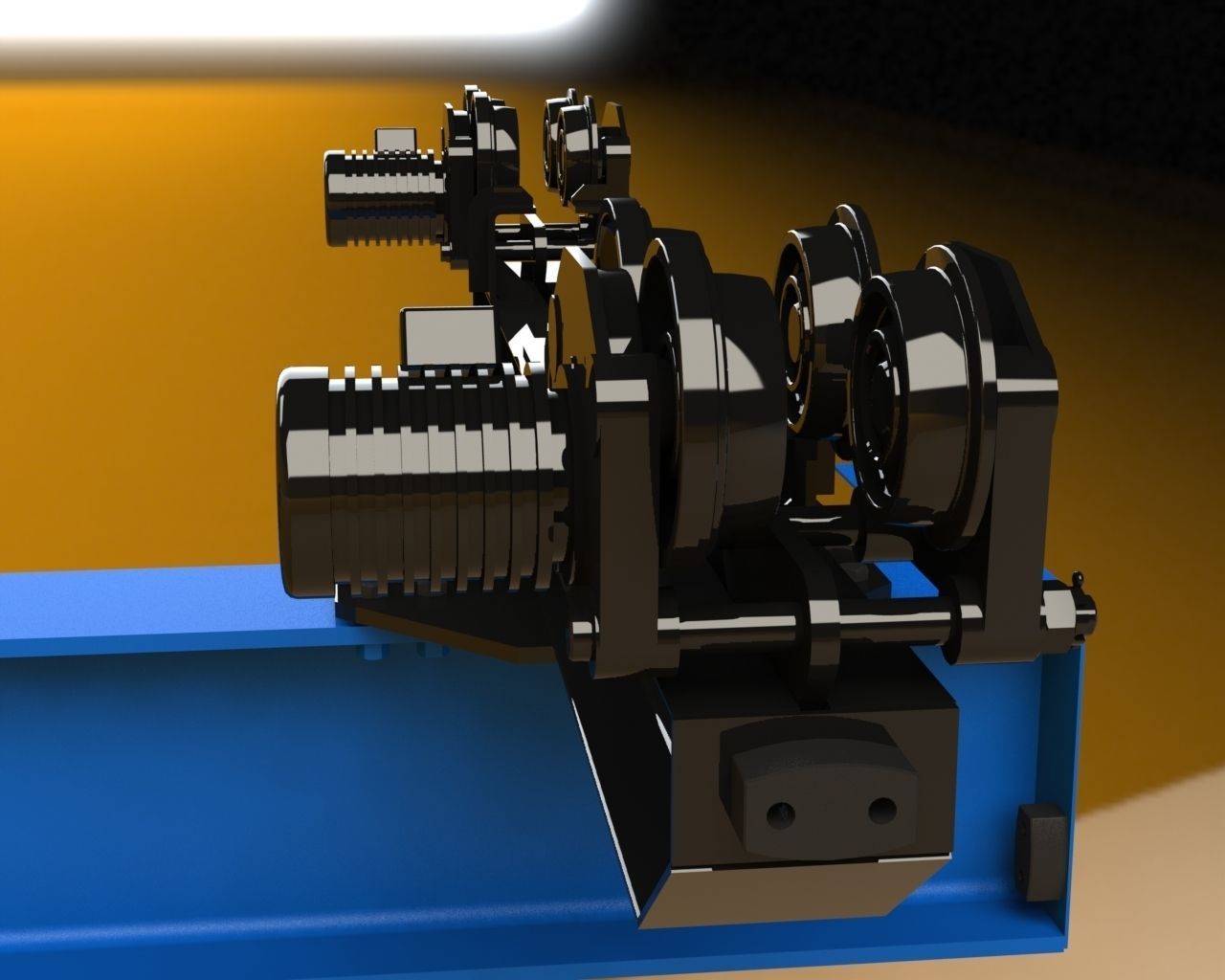 Crane tow bar for truck 3D model_2