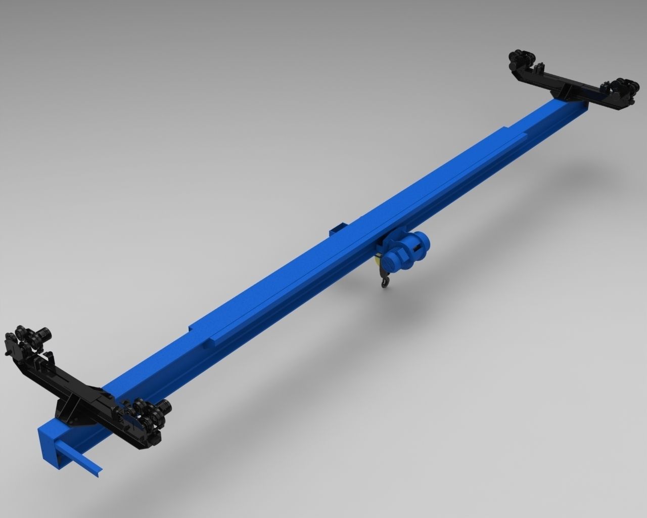 Crane tow bar for truck 3D model_3