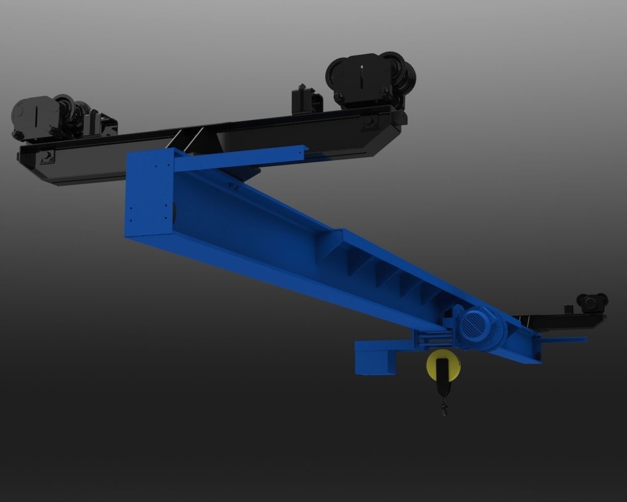 Crane tow bar for truck 3D model_4