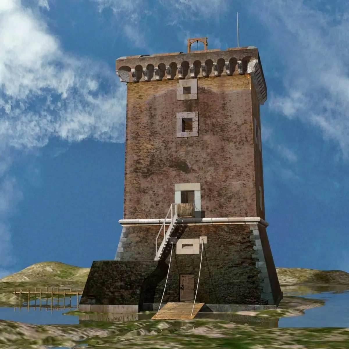 Medieval Saracen Tower -  XV Century 3D model_0