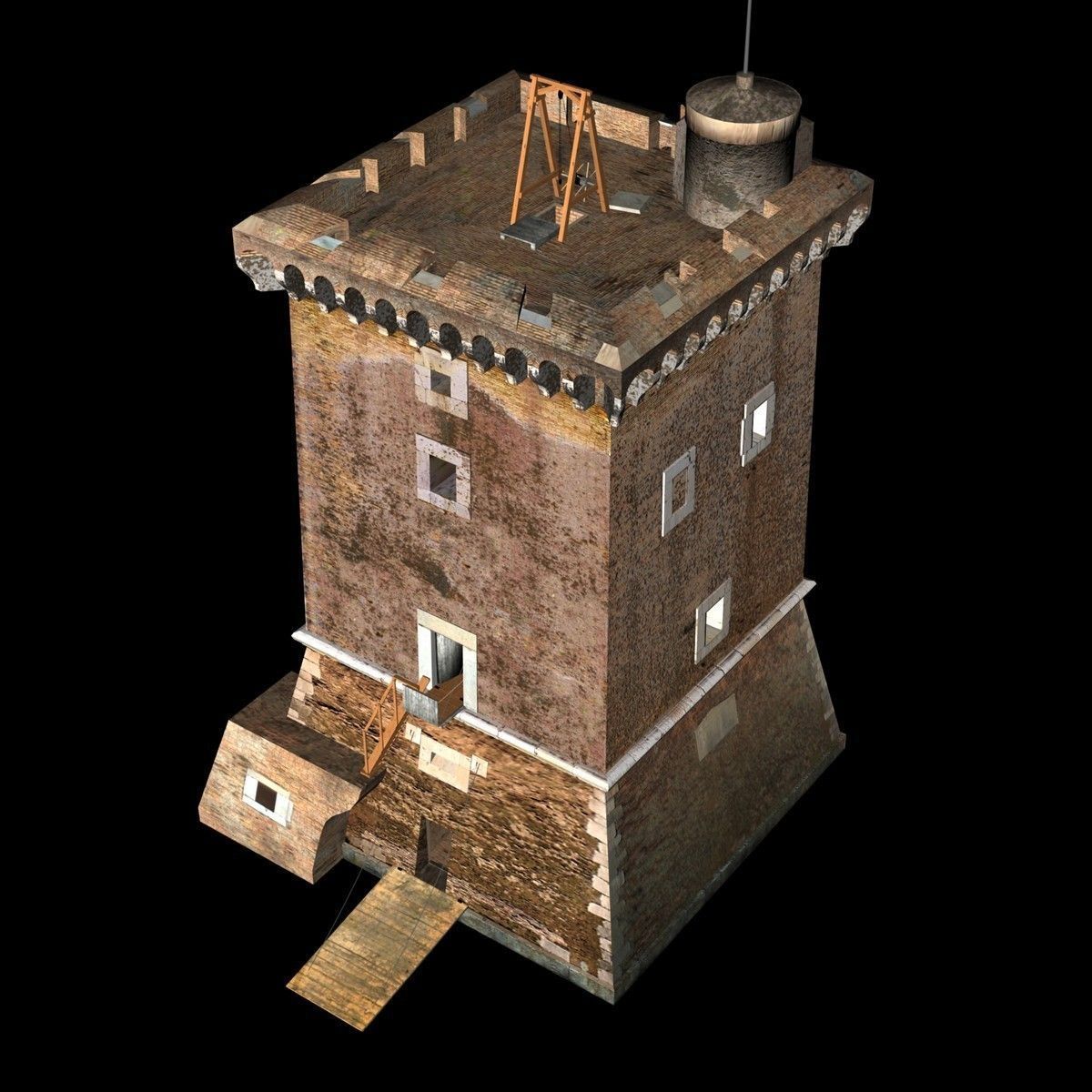 Medieval Saracen Tower -  XV Century 3D model_13