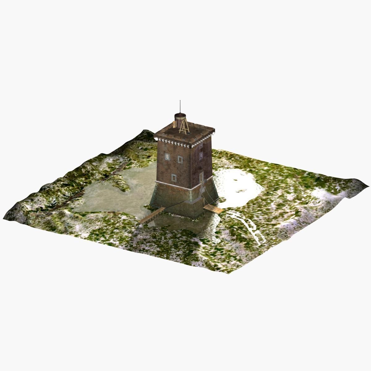 Medieval Saracen Tower -  XV Century 3D model_4