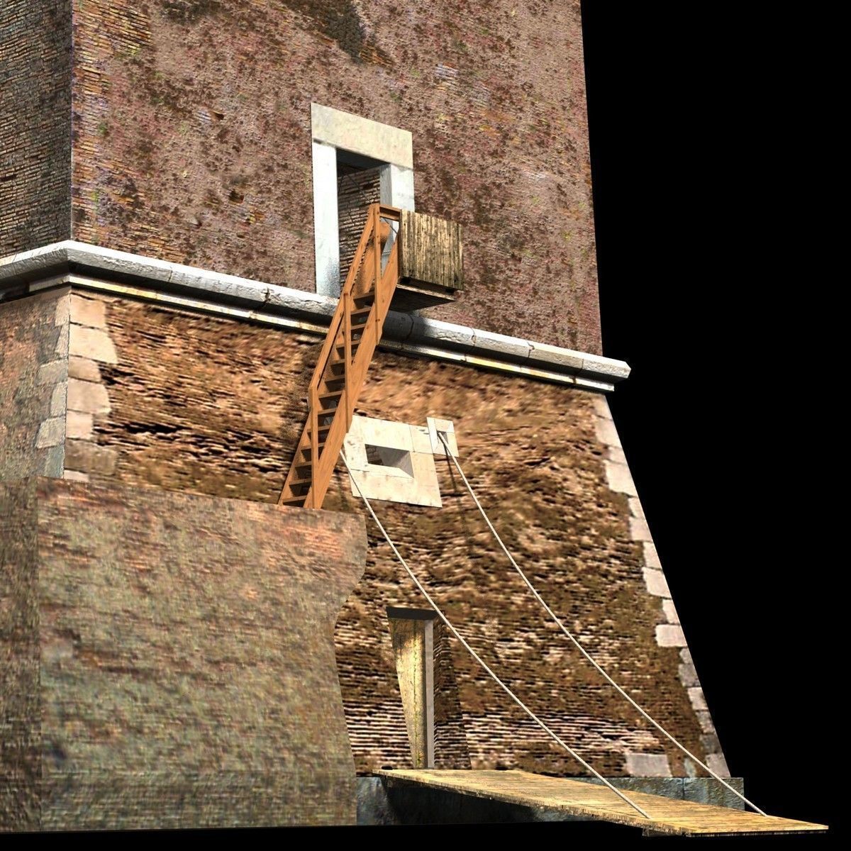 Medieval Saracen Tower -  XV Century 3D model_11