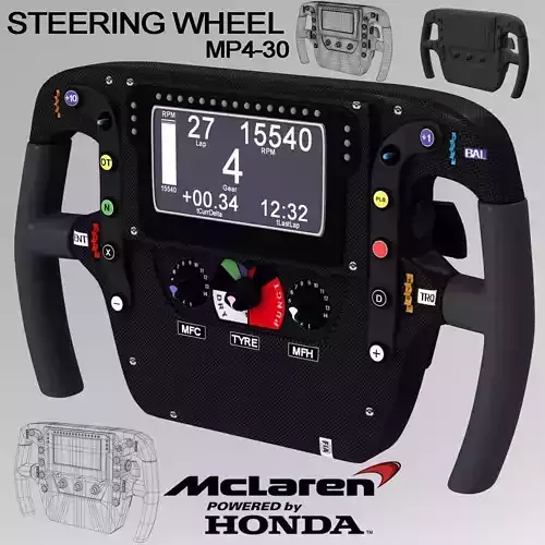 Mp4 30 steering wheel Low-poly 3D model