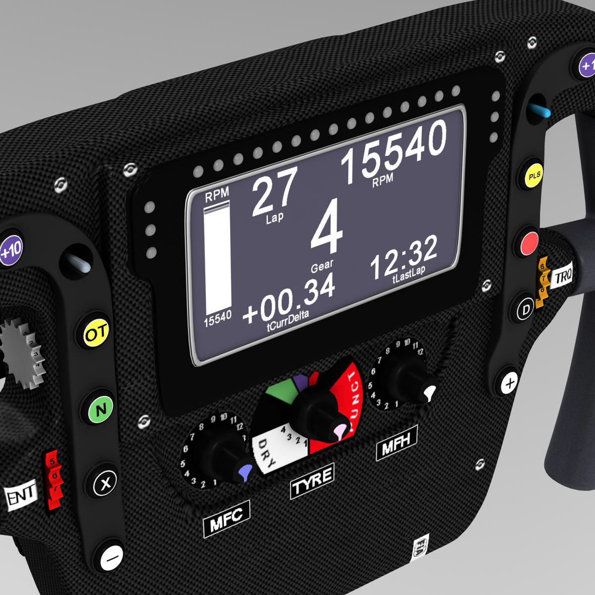 Mp4 30 steering wheel Low-poly 3D model_9