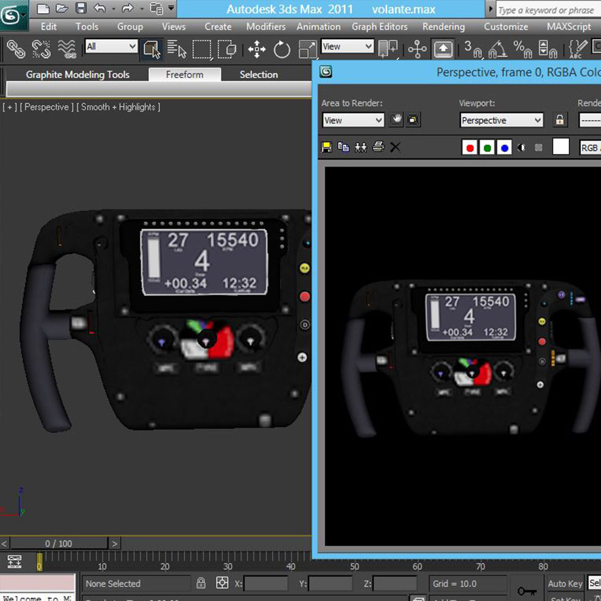 Mp4 30 steering wheel Low-poly 3D model_11