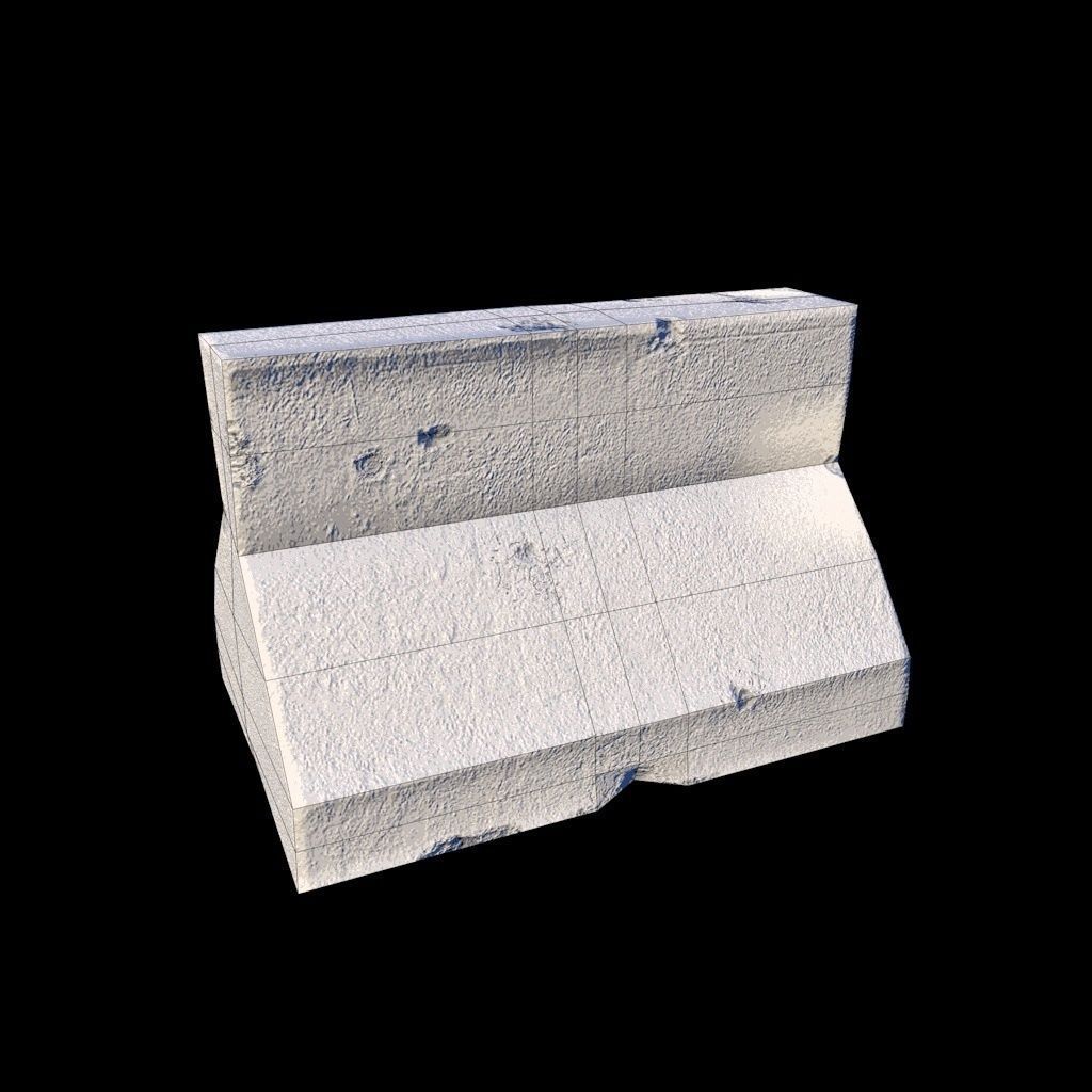 Road Block Low-poly 3D model_8