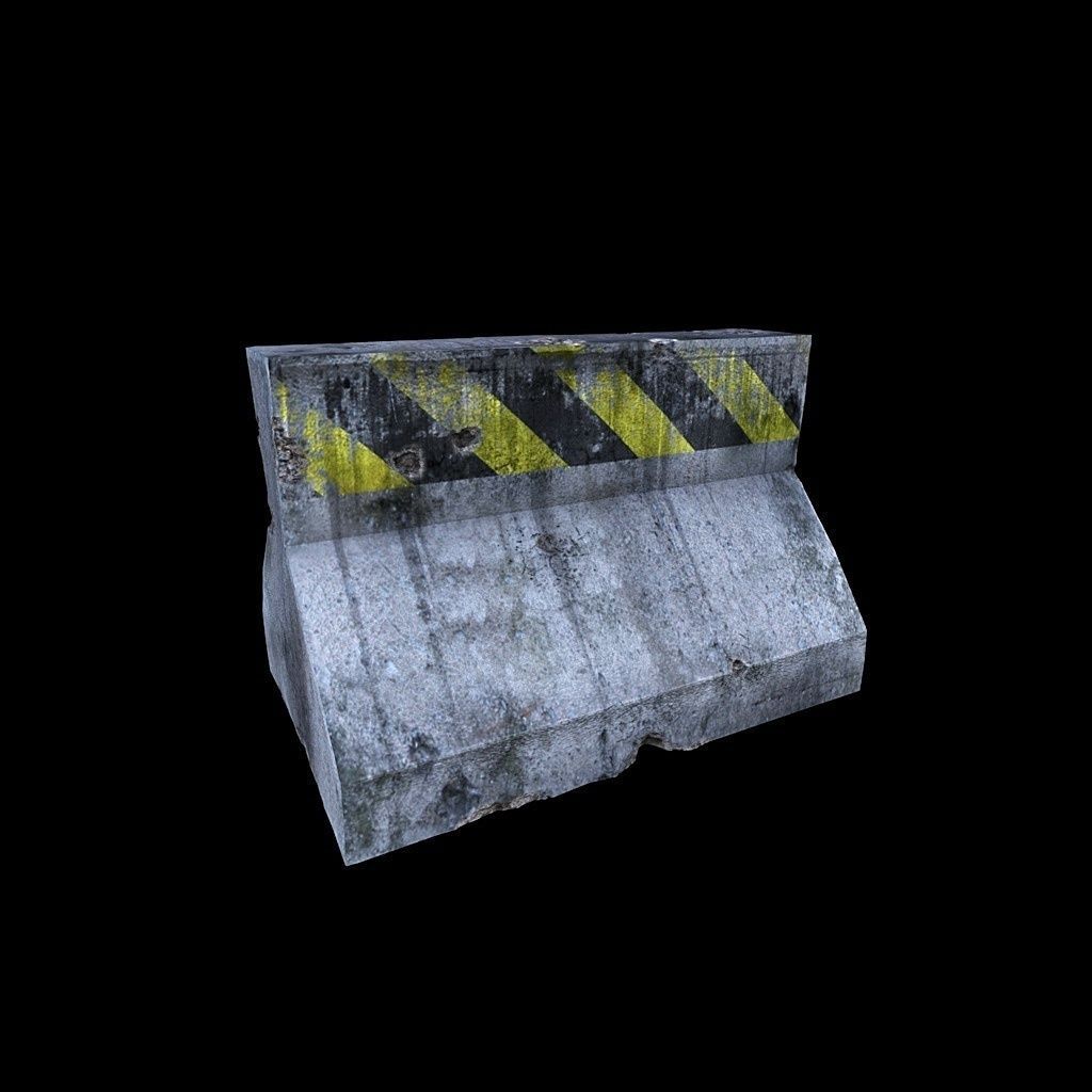 Road Block Low-poly 3D model_1