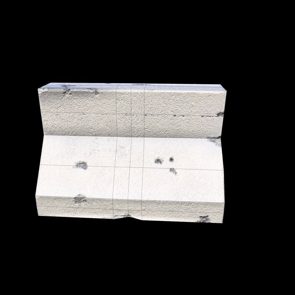 Road Block Low-poly 3D model_9