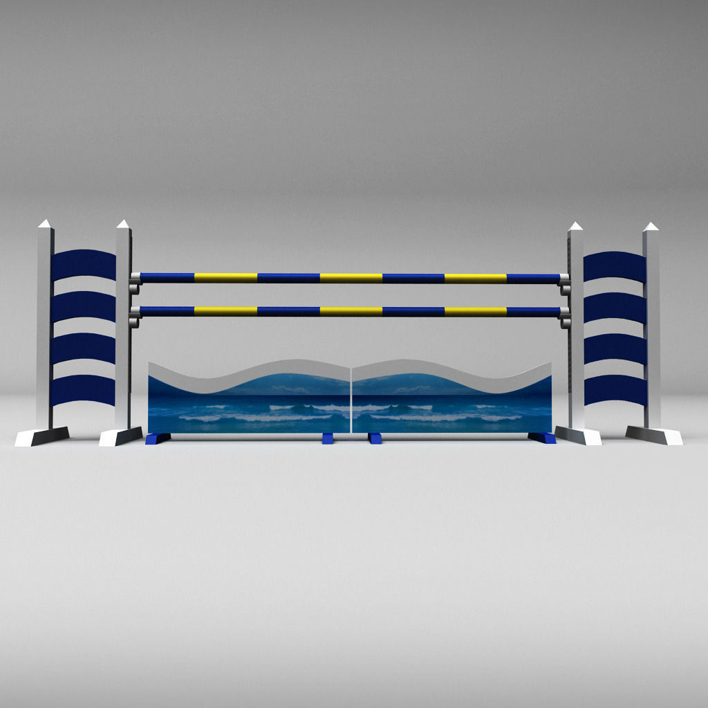 Horse jump obstacle pack 3D model_45