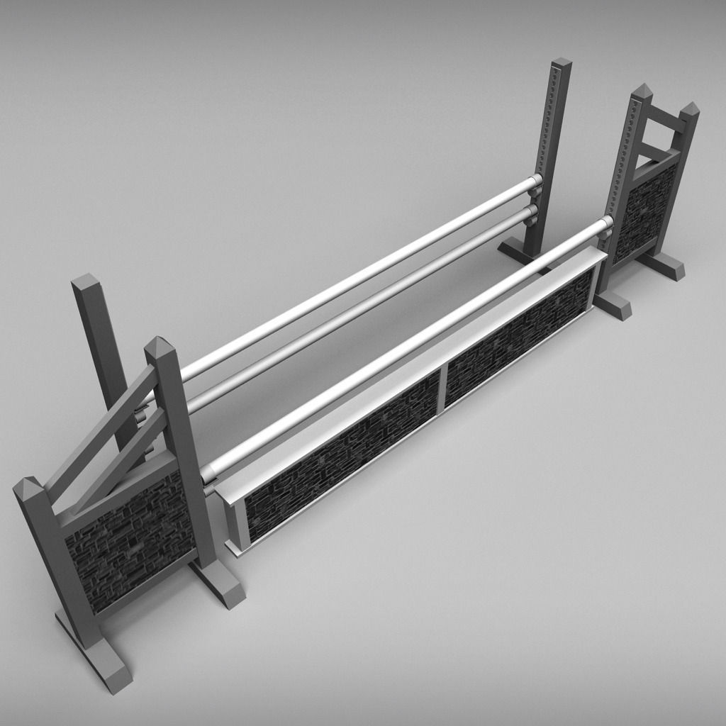Horse jump obstacle pack 3D model_19