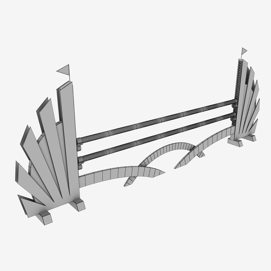 Horse jump obstacle pack 3D model_11
