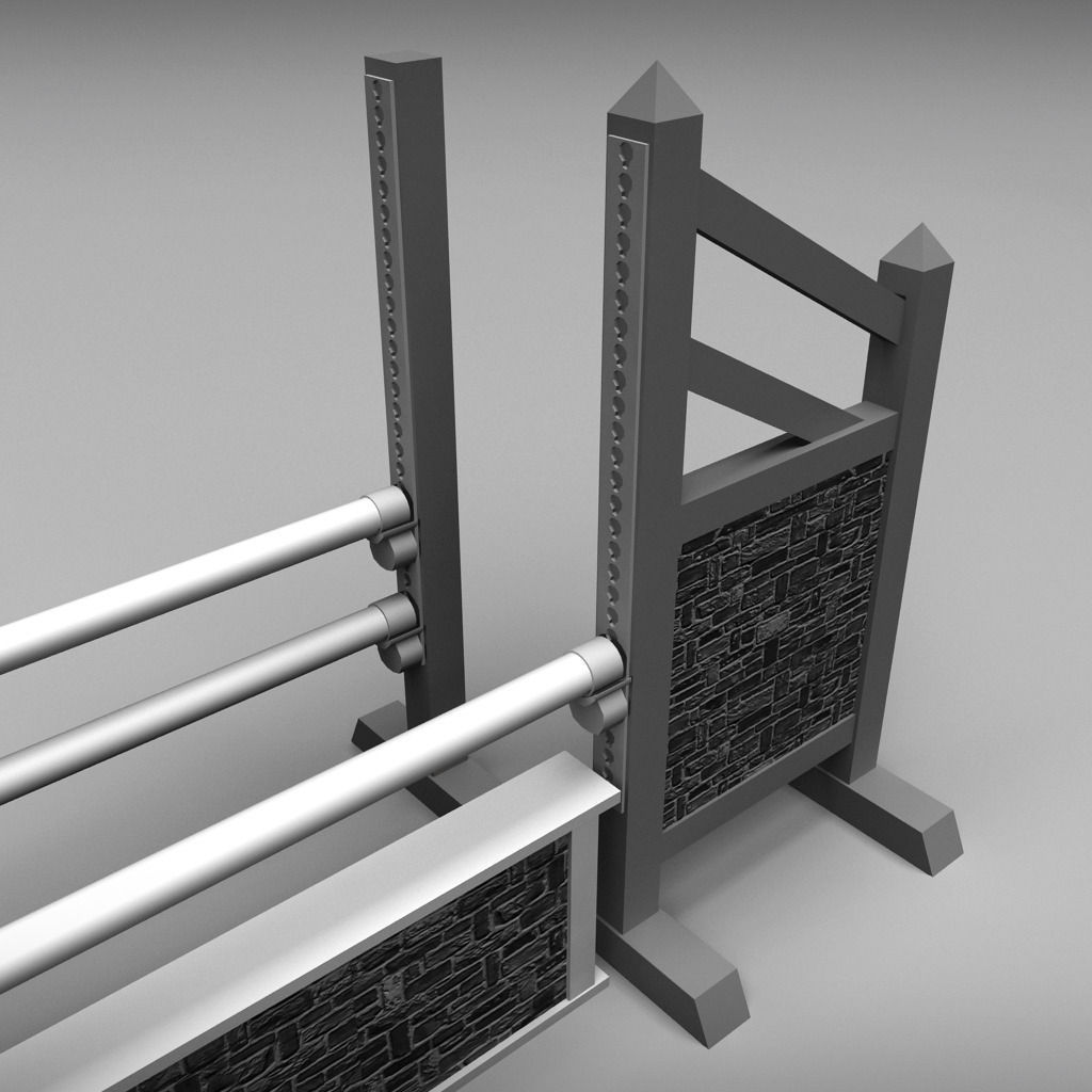 Horse jump obstacle pack 3D model_18