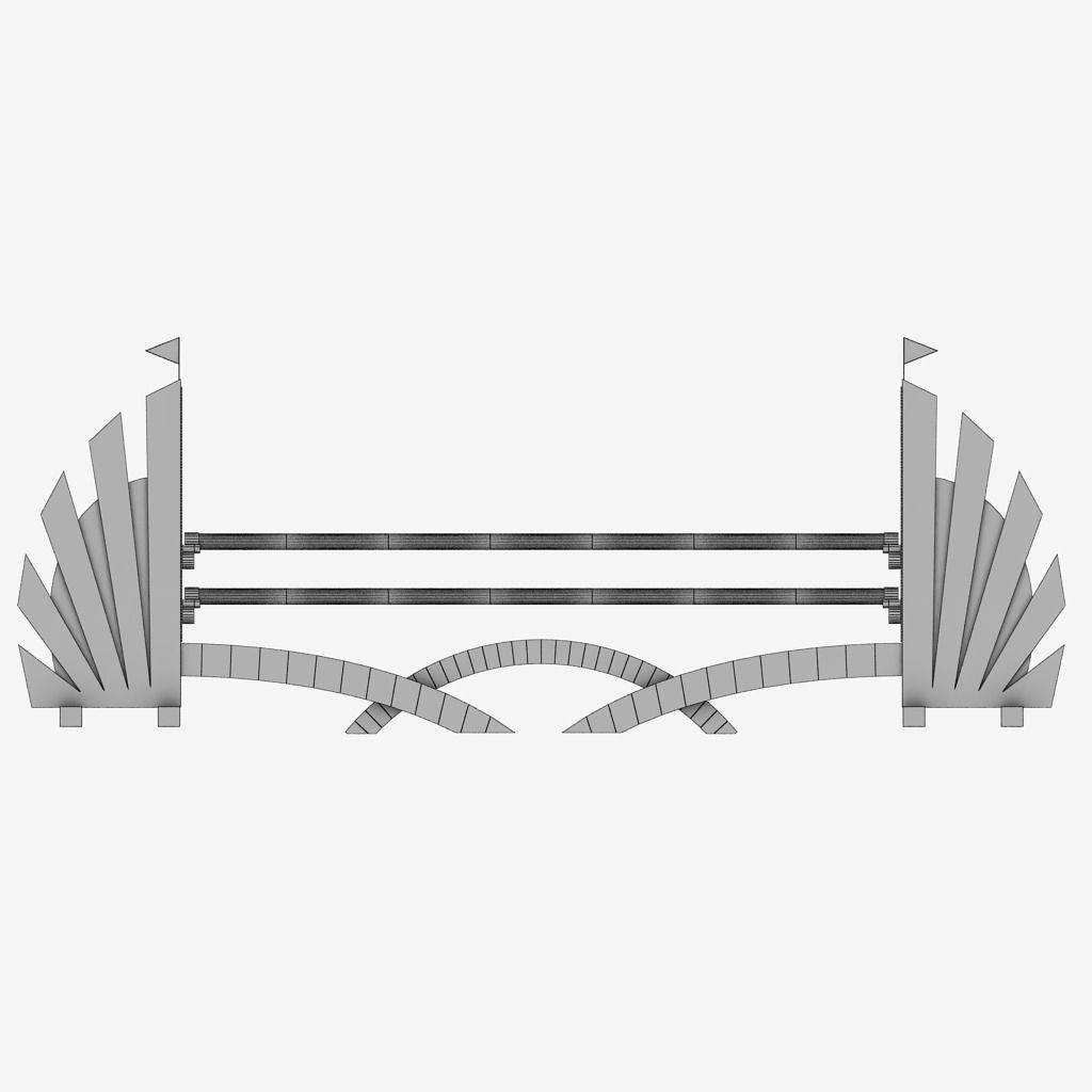 Horse jump obstacle pack 3D model_12
