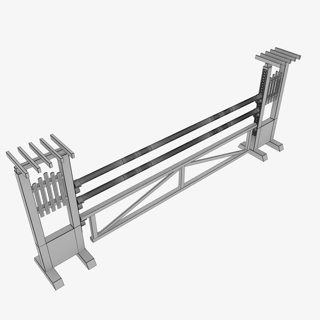 Horse jump obstacle pack 3D model_46