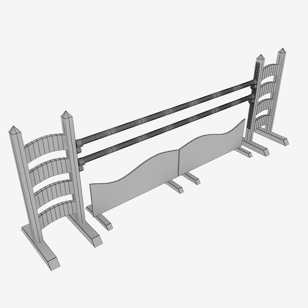 Horse jump obstacle pack 3D model_41