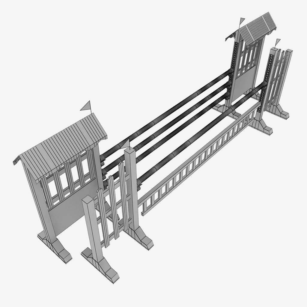 Horse jump obstacle pack 3D model_25