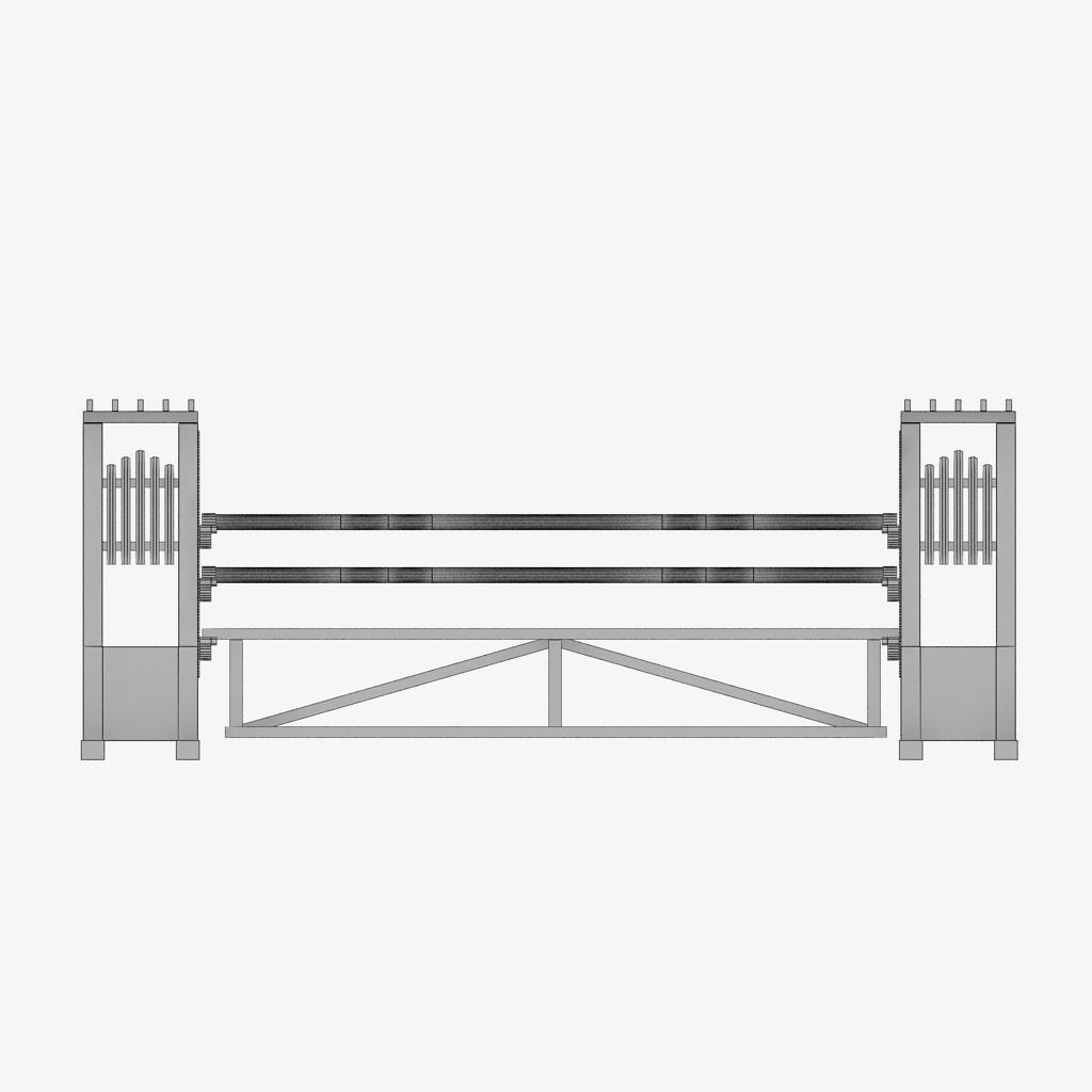 Horse jump obstacle pack 3D model_47